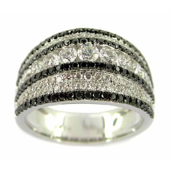 Kabella Luxe 18k White Gold 1 3/5ct TDW White and Black Diamond Ring (H ...