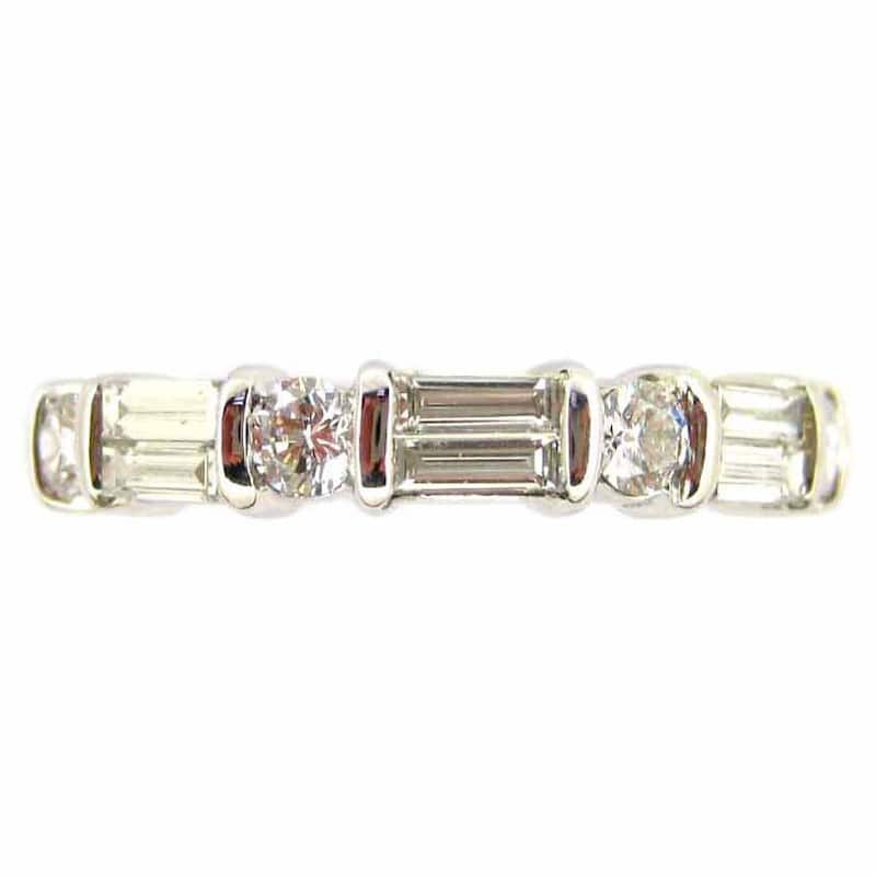 Kabella Luxe 18k White Gold 3/4ct TDW Tapered Round White Diamond Ring (H-I, VS1-VS2)