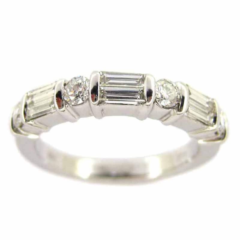 Kabella Luxe 18k White Gold 3/4ct TDW Tapered Round White Diamond Ring (H-I, VS1-VS2)