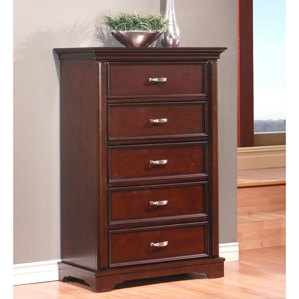 Abbyson Tuscany Cappuccino Wood 5-drawer Chest - Free Shipping Today ...