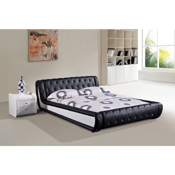 Dorian 2 Piece Black And White Modern Bed On Free Dorian 2 Piece Black And White Modern Bed