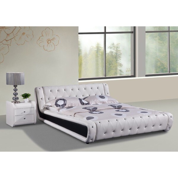Dorian 2-piece White and Black Modern Bed Set
