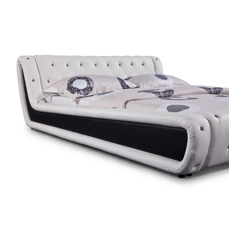 Dorian 2-piece White and Black Modern Bed Set