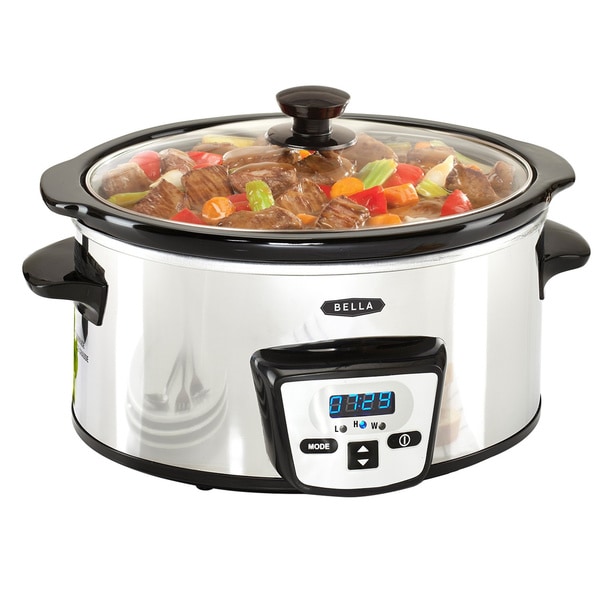 shop-bella-stainless-steel-5-quart-programmable-slow-cooker-free