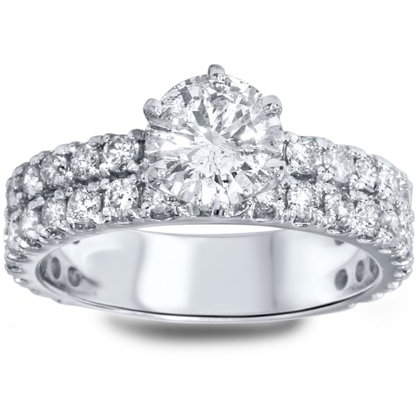 Bliss 14k White Gold 2 1/2ct TDW Diamond Double Row Ring (G H, I1 I2