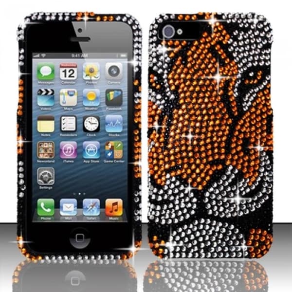 INSTEN Bling Full Diamond Pattern Snap-on Hard Plastic Phone Case Cover for Apple iPhone 5/ 5S/ SE