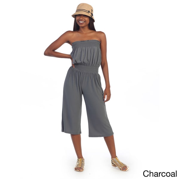 strapless capri romper