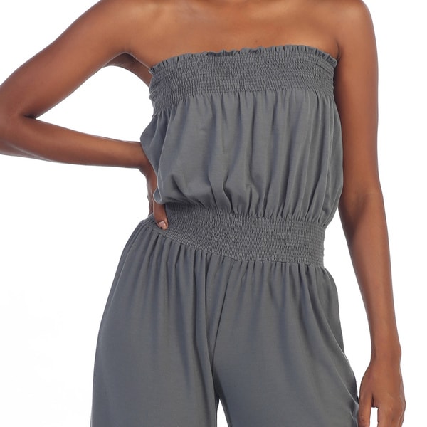 strapless capri romper