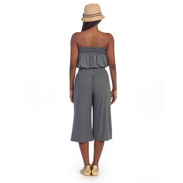 strapless capri romper