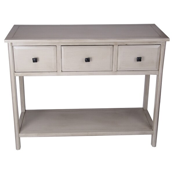 Wooden Three (3) Drawer Cream Console Table - Free Shipping Today ...