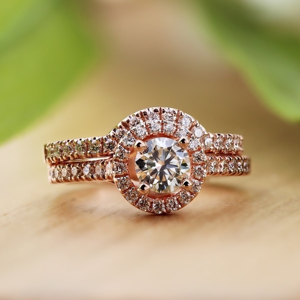 overstock rose gold engagement rings