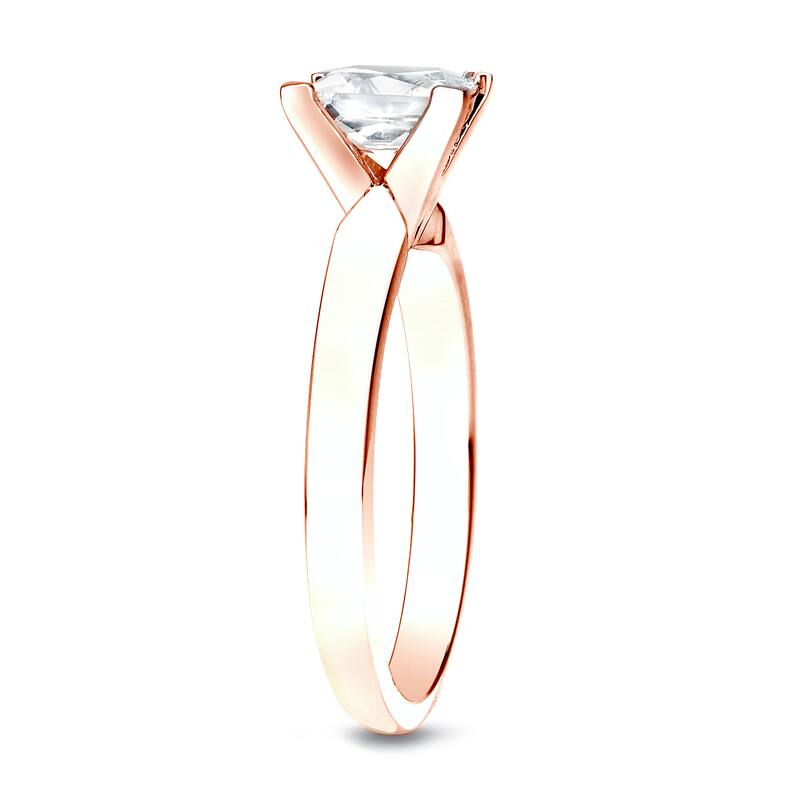 Auriya 14k Rose Gold 1ctw Princess Cut Solitaire Diamond Engagement Ring (H-I, SI1-SI2)