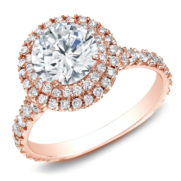 overstock rose gold engagement rings