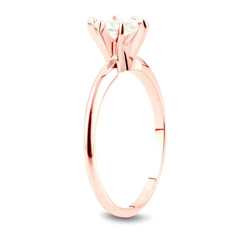 Auriya 14k Rose Gold 1ctw Marquise-cut Solitaire Diamond Engagement Ring