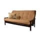 preview thumbnail 6 of 15, Porch & Den DeSoto Hardwood/ Suede Queen-Size Futon Set Sofa Bed