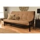 preview thumbnail 5 of 15, Porch & Den DeSoto Hardwood/ Suede Queen-Size Futon Set Sofa Bed Peat