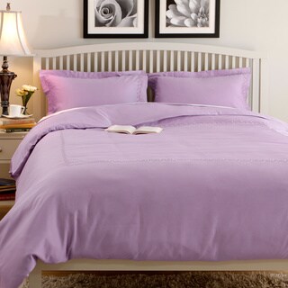Superior 600 Thread Count Embroidered Cotton Sateen Duvet Cover Set