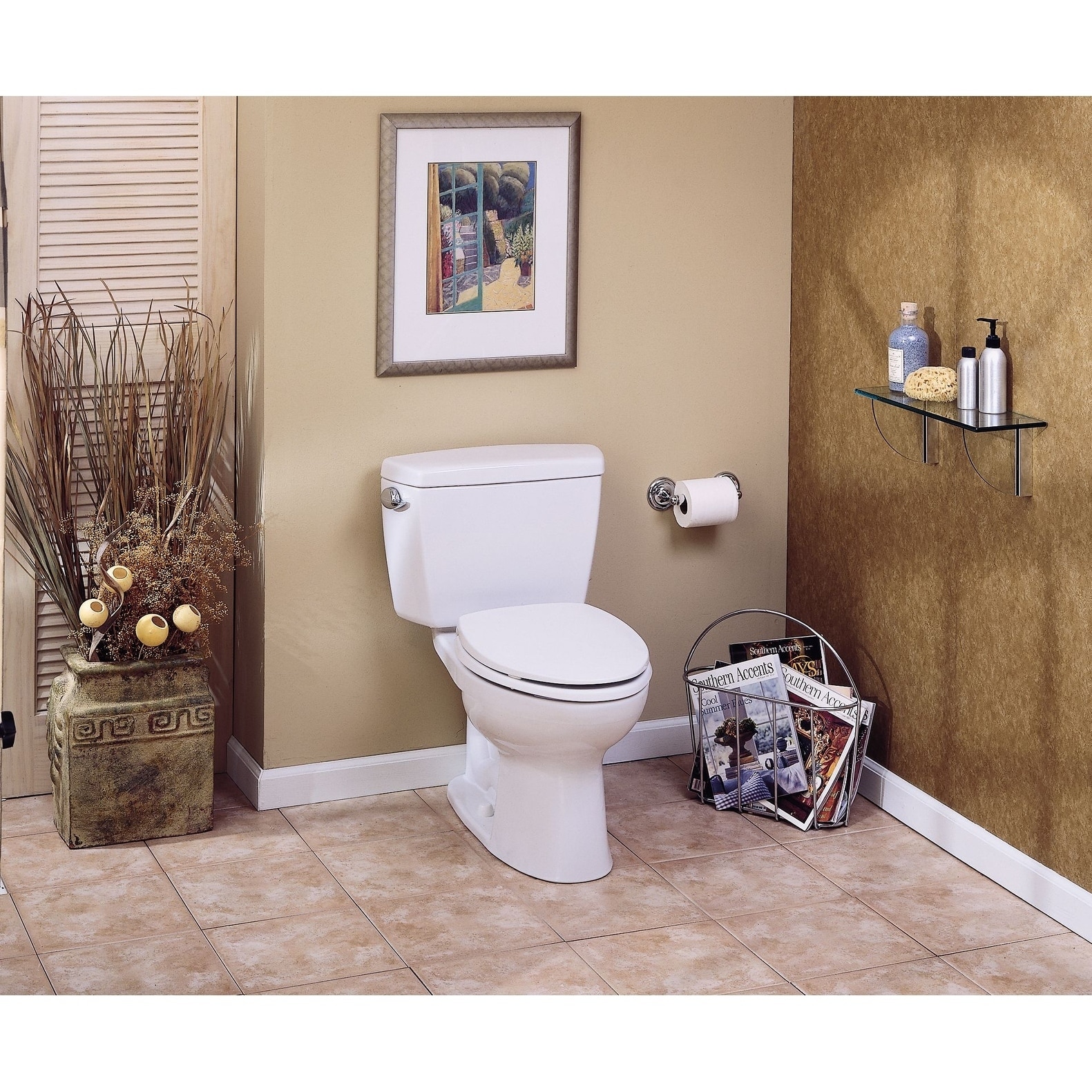 Toto Drake Two-Piece Elongated 1.6 GPF Toilet, Colonial White