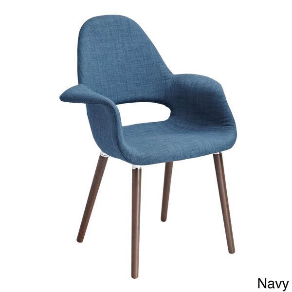 American Atelier Living Conrad Fabric Seat Brown Wooden Legs Chair