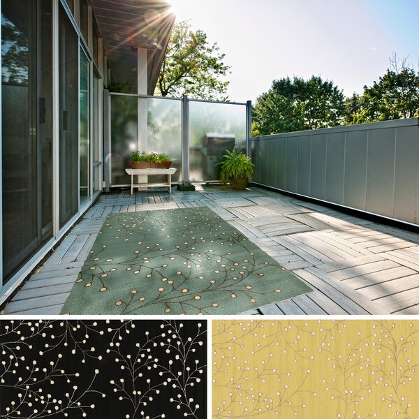 Hand-hooked Giada Contemporary Floral Indoor/Outdoor Area Rug - 2' x 3'