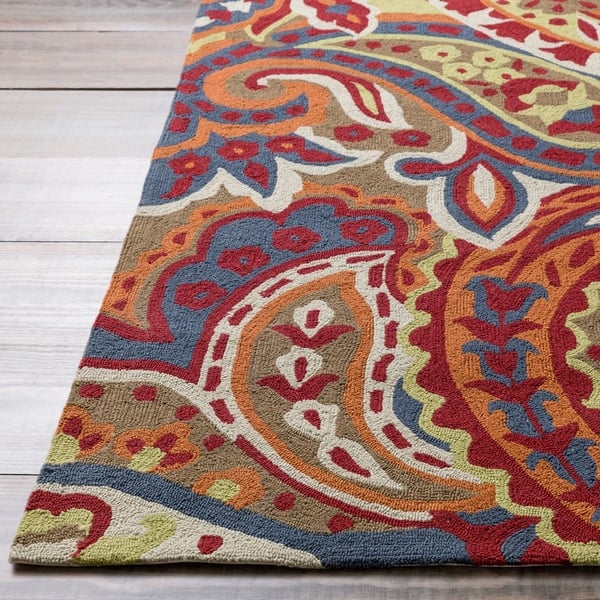 Hand Hooked Gena Contemporary Floral And Paisley Indoor Outdoor Area Rug Overstock 9231352