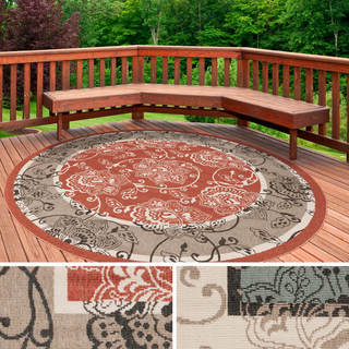 Top Product Reviews For Janelle Contemporary Fl Indoor Outdoor Janelle Contemporary Fl Indoor Outdoor Area Rug 5 3 Round