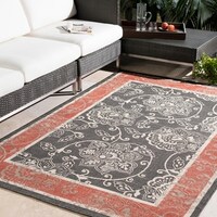 Hand Hooked Gena Contemporary Fl And Paisley Indoor Outdoor Area Janelle Contemporary Fl Indoor Outdoor Area Rug 7 3