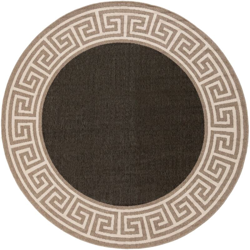 Annette Greek Key Border Indoor/Outdoor Area Rug