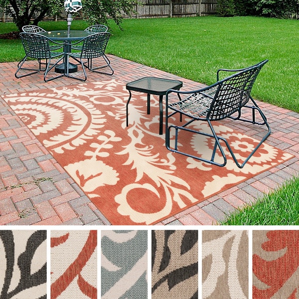 Nina Contemporary Fl Indoor Outdoor Area Rug 5 3 X 7 6 Free Nina Contemporary Fl Indoor Outdoor Area Rug 5 X27