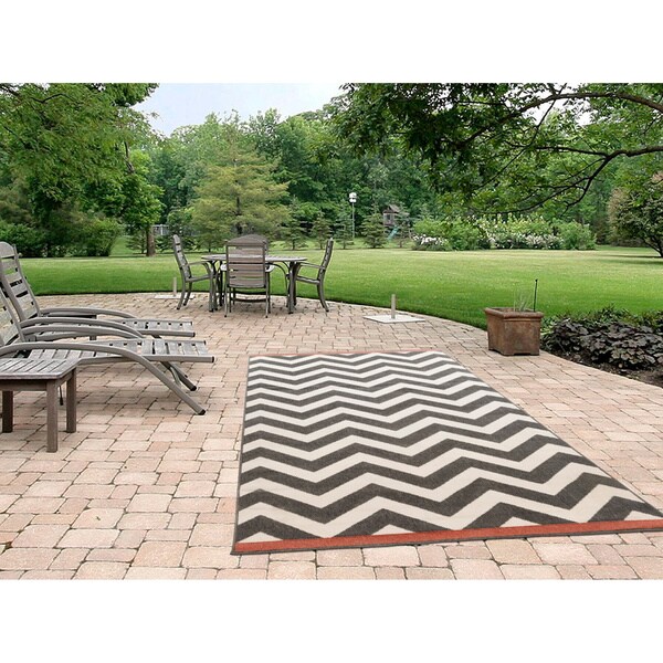 Meticulously Woven Ariana Chevron Indoor/Outdoor Area Rug (6' x 9