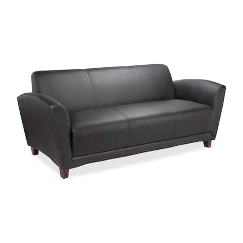 Lorell Black Bonded Leather Reception Sofa