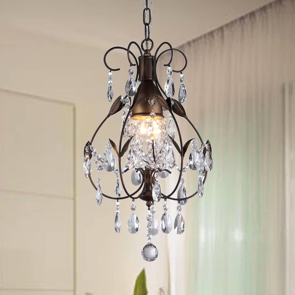 Maleficent 1-light Chandelier Antique Bronze and Crystals