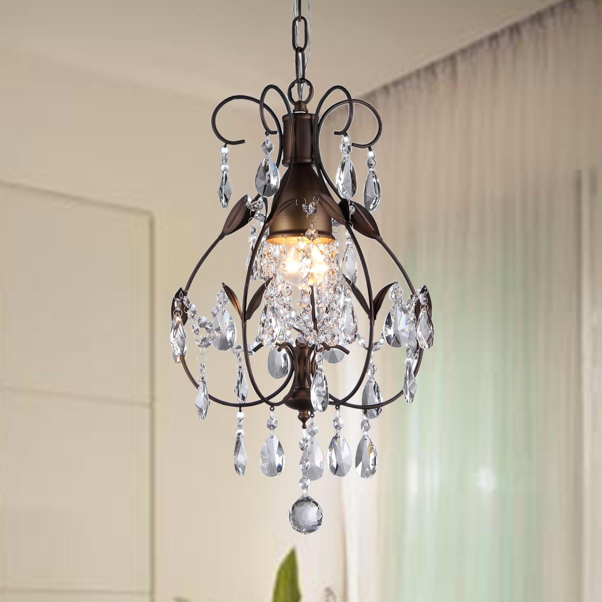Warehouse of Tiffany Maleficent 1-light Chandelier Antique Bronze and Crystals