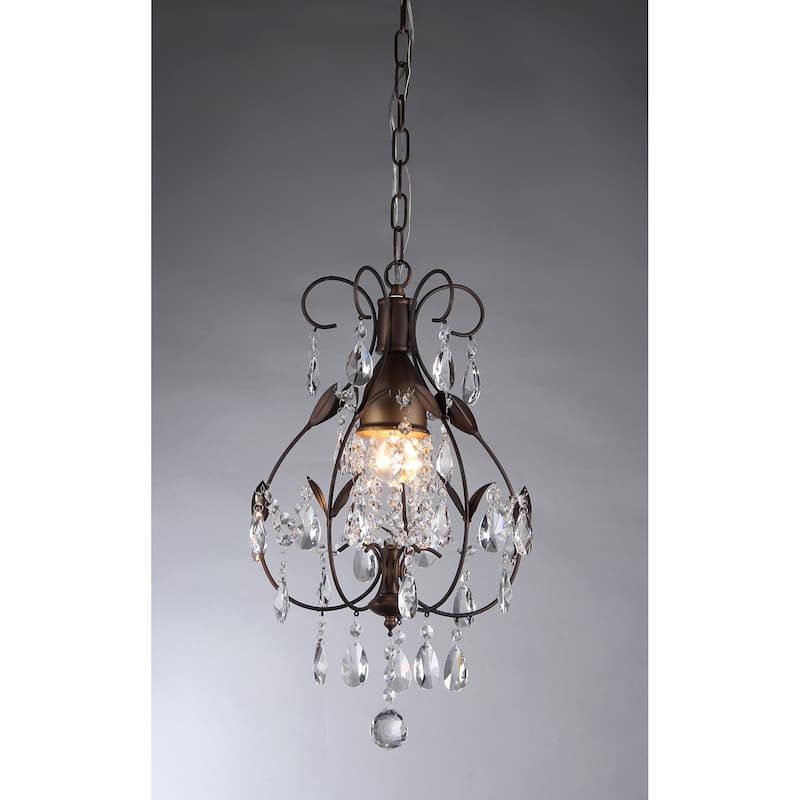 Maleficent 1-light Chandelier Antique Bronze and Crystals
