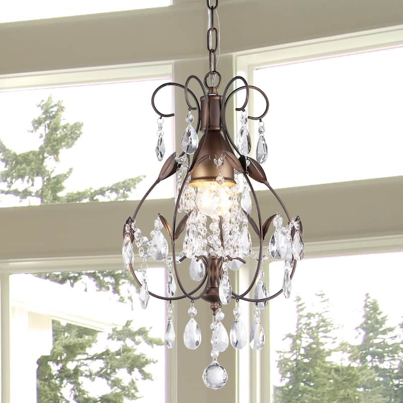 Maleficent 1-light Chandelier Antique Bronze and Crystals