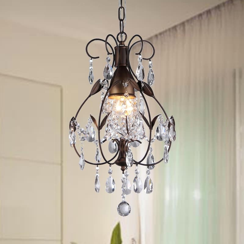 Maleficent 1-light Chandelier Antique Bronze and Crystals