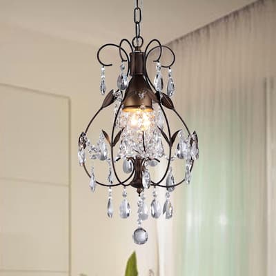 Maleficent 1-light Chandelier Antique Bronze and Crystals