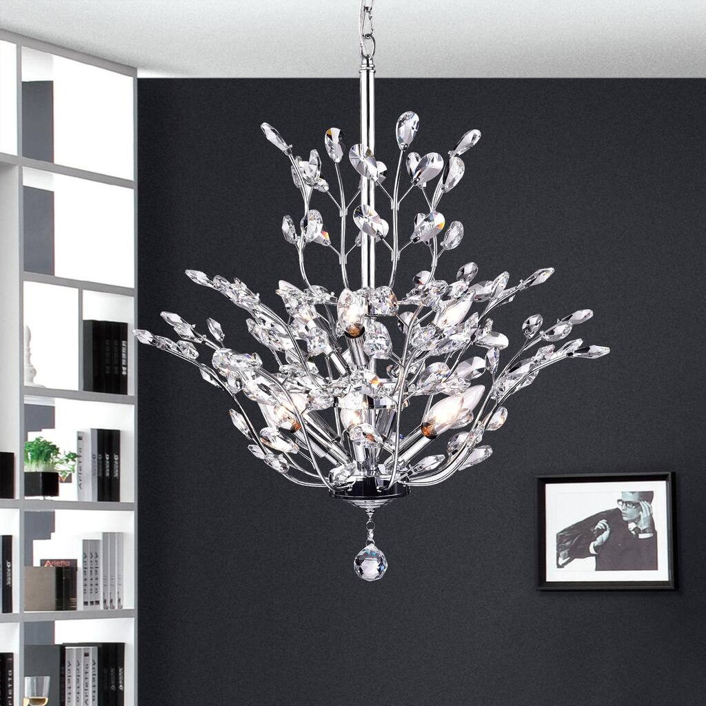 Anastasia Leaf Chandelier - Silver