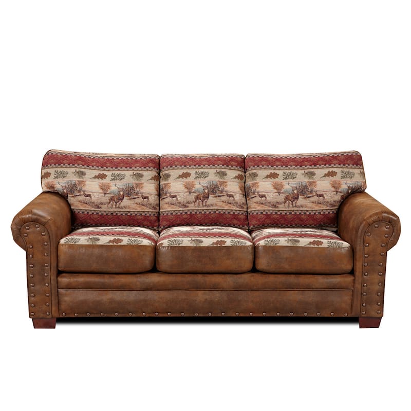 Deer Valley Lodge Brown Faux Leather 4-piece Sofa Set