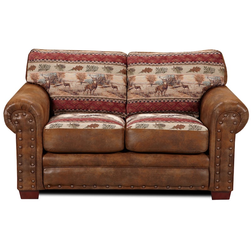 Deer Valley Lodge Brown Faux Leather 4-piece Sofa Set