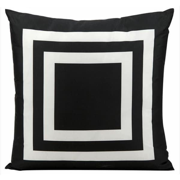 Shop Mina Victory Indoor/Outdoor Squares Black Throw Pillow (20-inch x ...