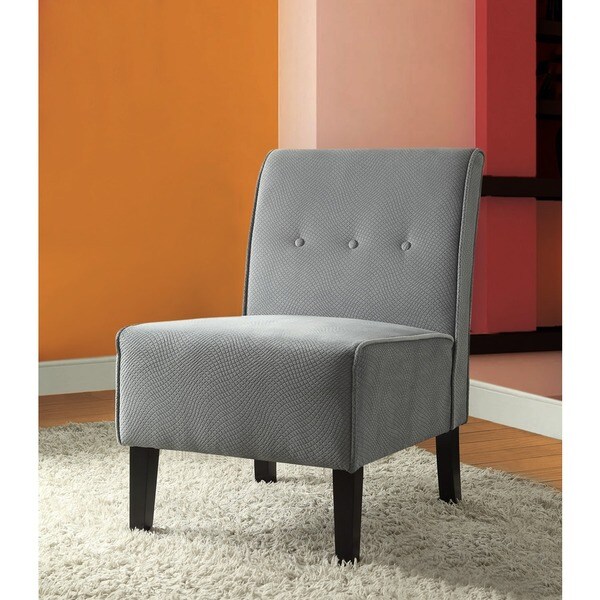 Linon Cozy Soft Blue Microfiber Button Tufted Lounge Chair - Overstock