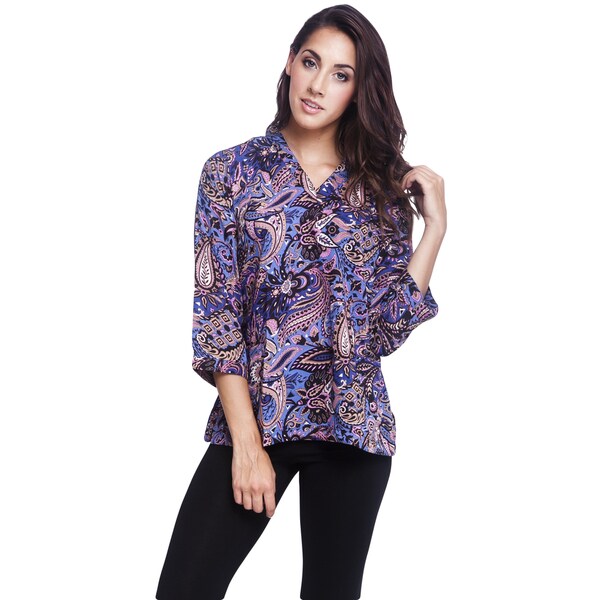 Womens Floral Printed 3.4 Sleeve Top (India)