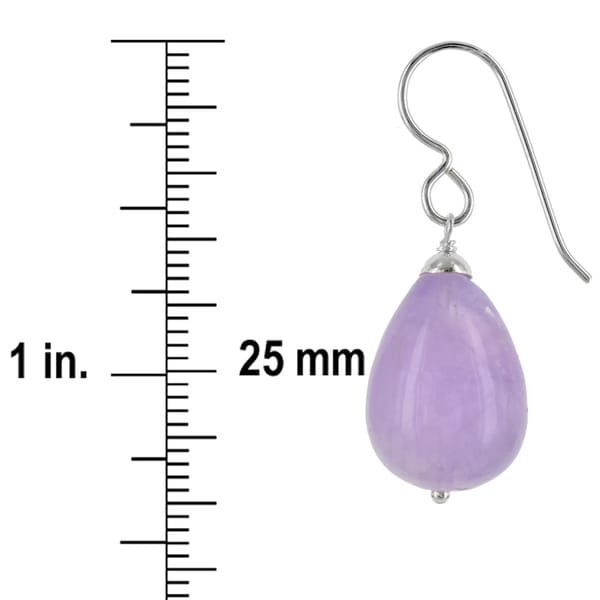 Ashanti Sterling Silver Lavender Amethyst Gemstone Handmade Earrings Sri Lanka - 