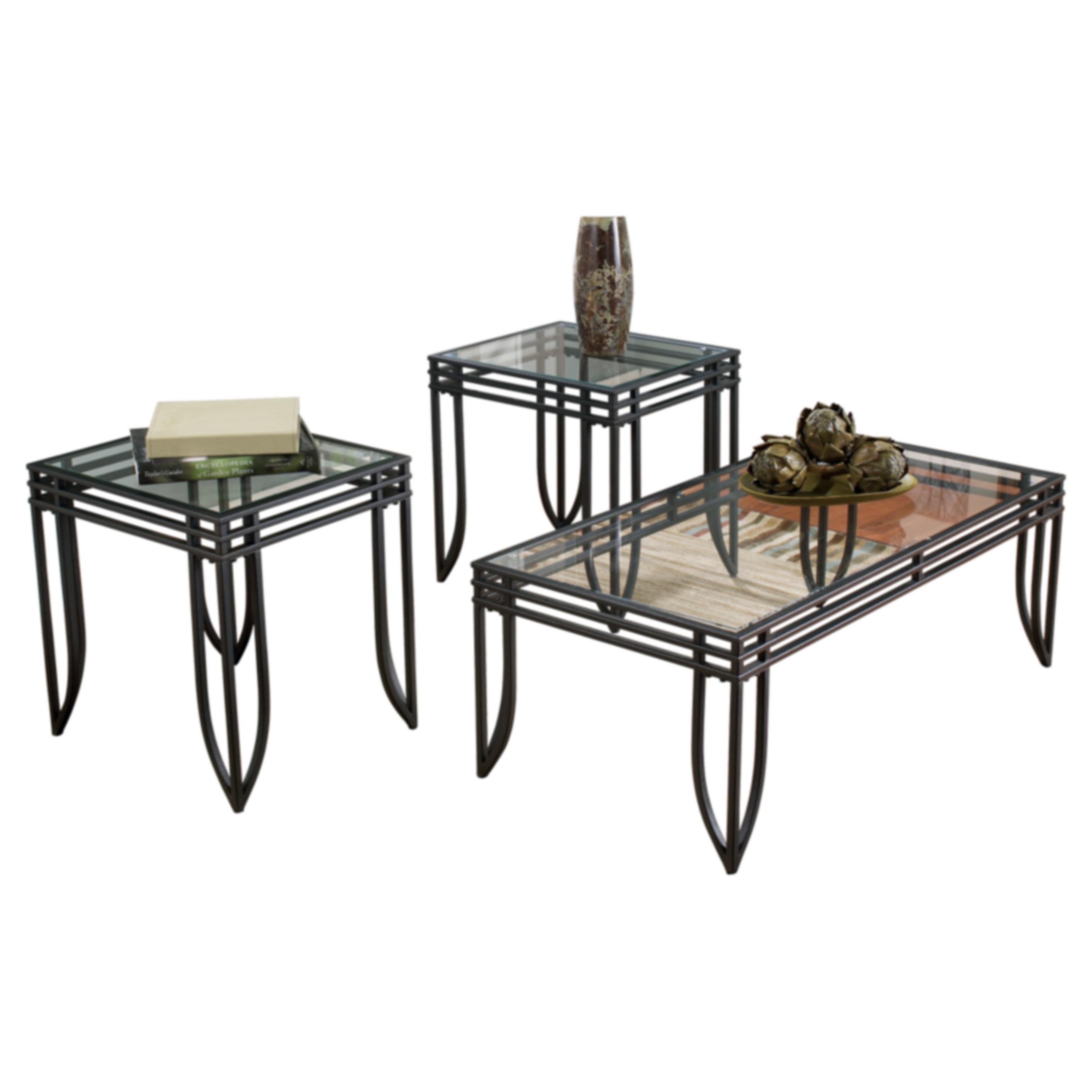 ashley glass end tables