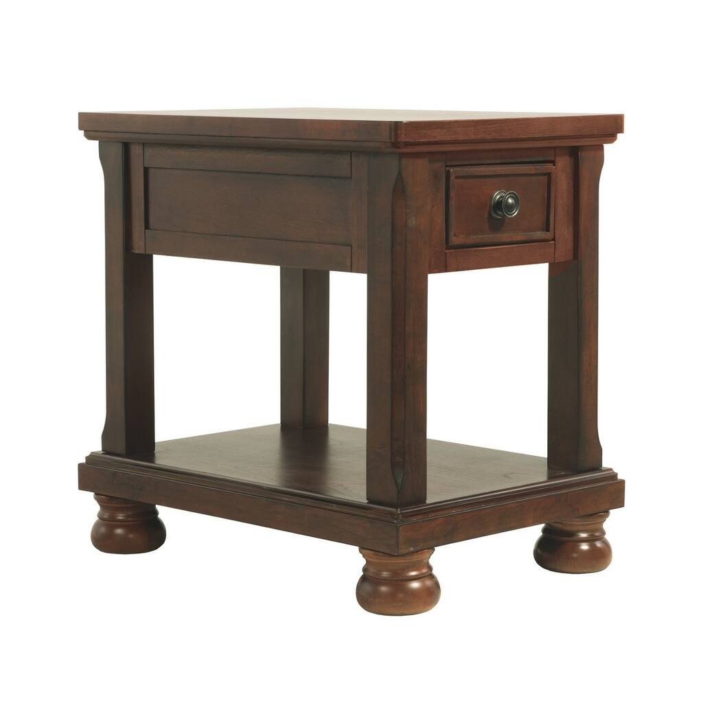 Signature Design by Ashley Burnished Brown End Table by Ashley Porter