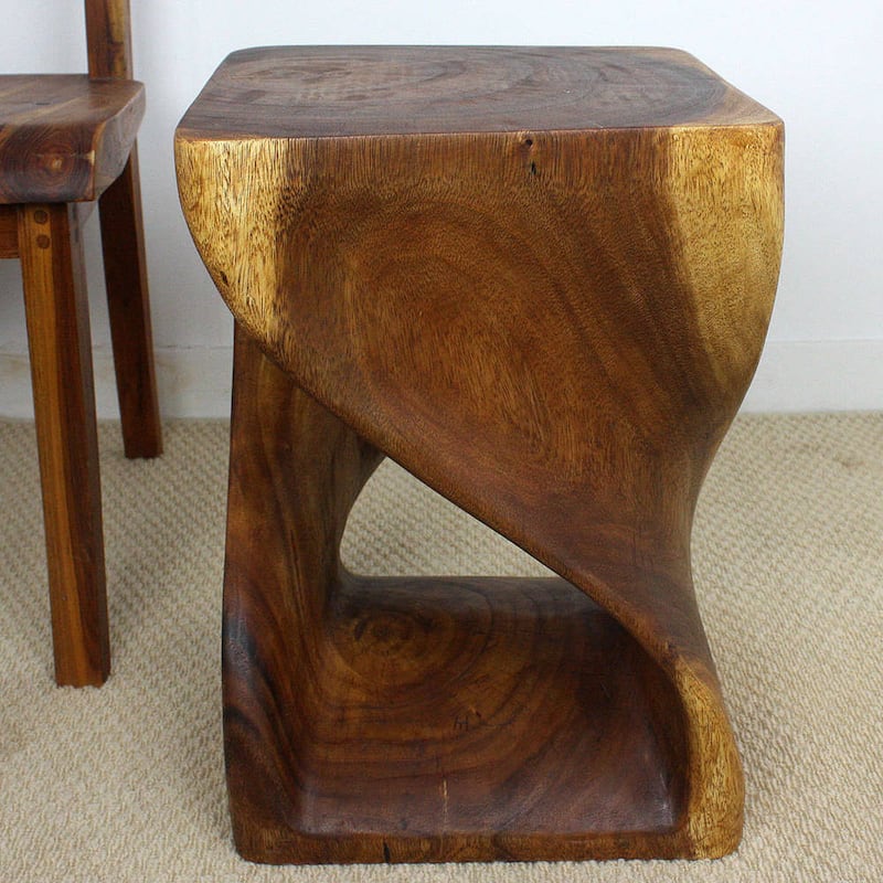 Haussmann® Original Wood Twist Stool 14 X 14 X 20 In High Walnut Oil - 14" x 14" x 20"