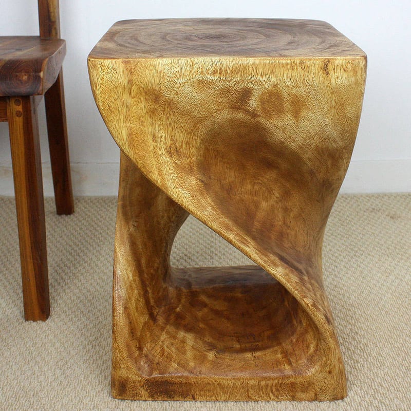Haussmann® Original Wood Twist Stool 14 X 14 X 20 In High Walnut Oil - 14" x 14" x 20"