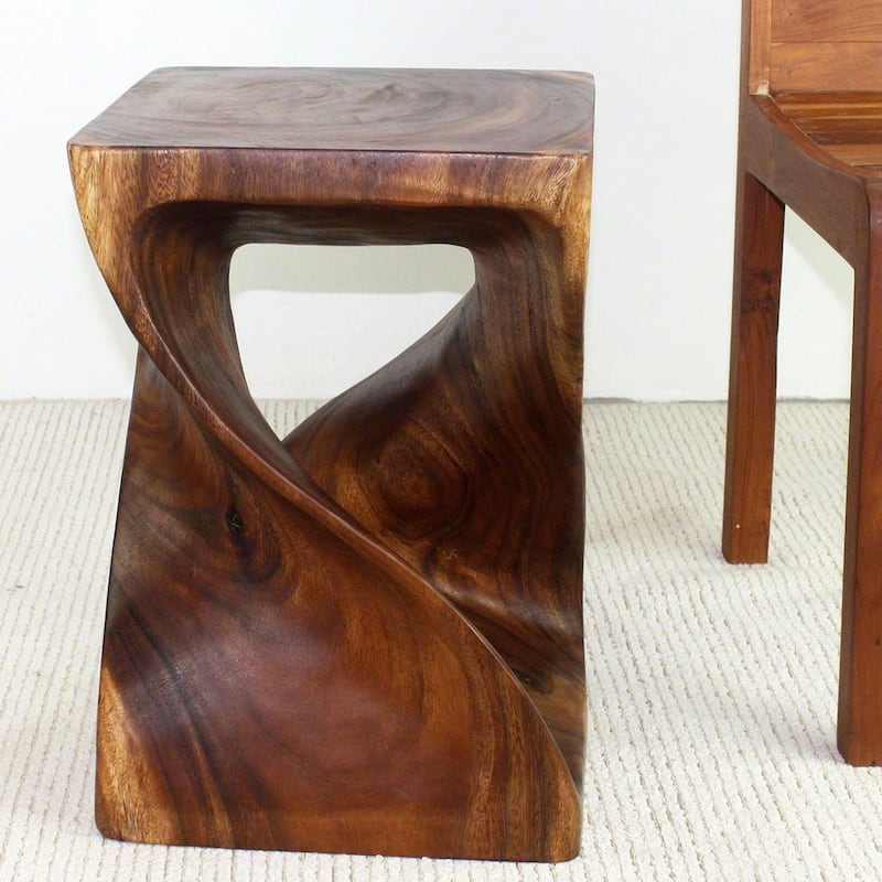 Haussmann® Original Wood Twist Stool 14 X 14 X 20 In High Walnut Oil - 14" x 14" x 20"