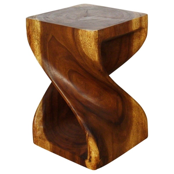 Handmade Original Wood Twist Stool - 12 x 12 x 18